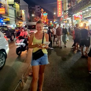 Bangkok, Thailand, eating street food to save money