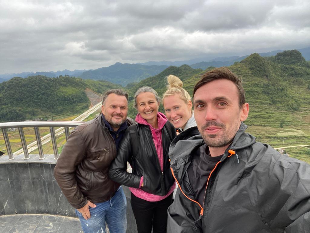 Travelers during a Vietnam motorbike trip