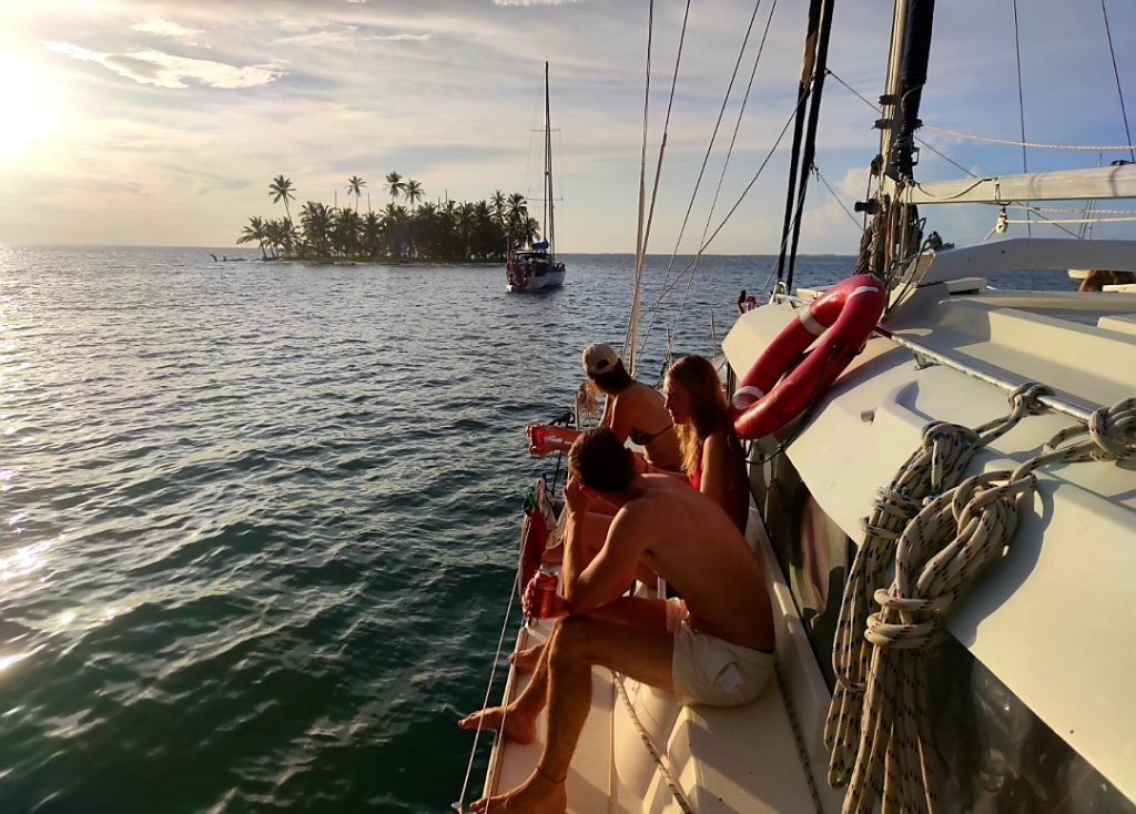 People on a boat in a remote destination