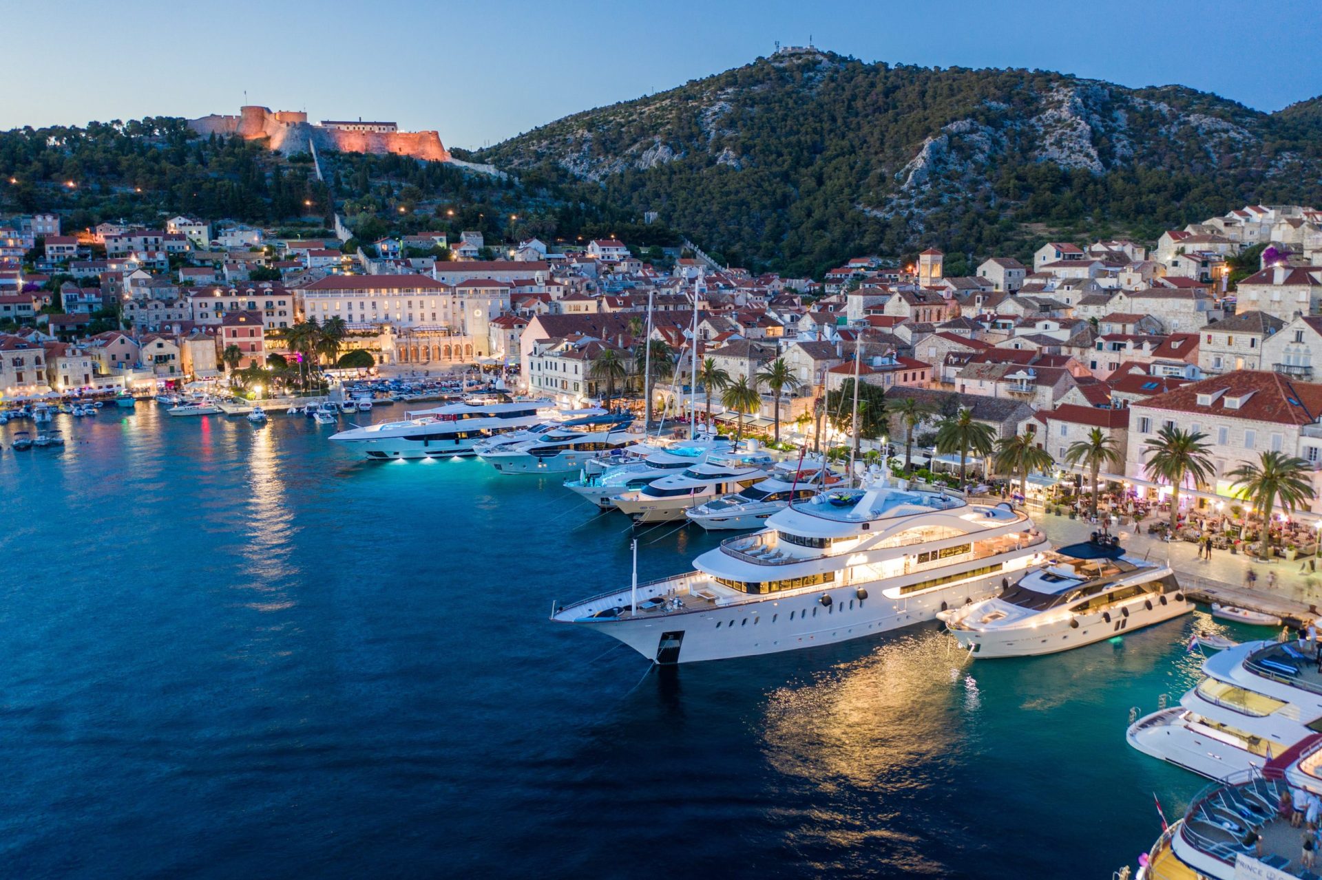 Harbour and yachts in Hvar, Croatia, one of the best beach party destinations in Europe