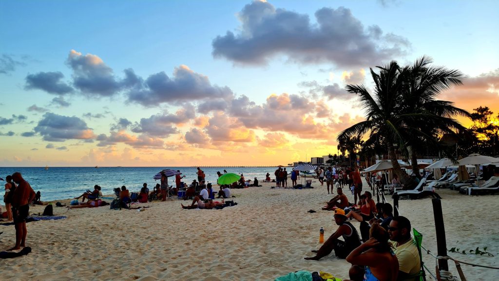 Stunning sunset at the beach in Mexico, living the nomadic lifestyle