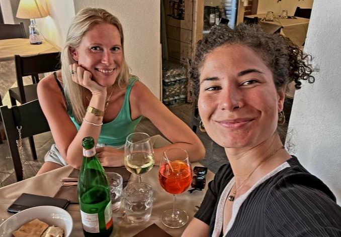 Friends having lunch in Genoa, Italy